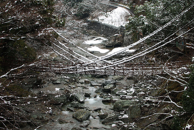 Iya Valley Kazura-Bashi (祖谷かずら橋) at West Iya in winter