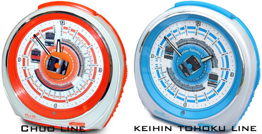 Alarm clocks that play melodies from Tokyo’s JR Chuo and JR Keihin Tohoku train lines