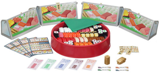A family game featuring replica sushi