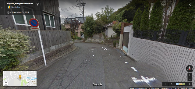 The start of a street view treasure hunt in Fujisawa.