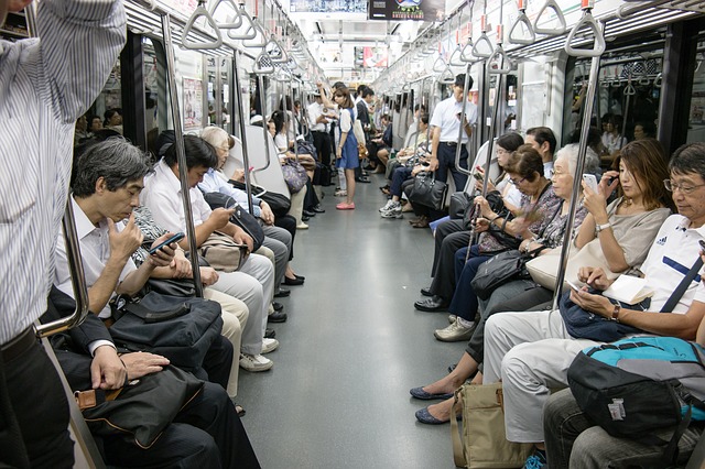 A subway train in Tokyo