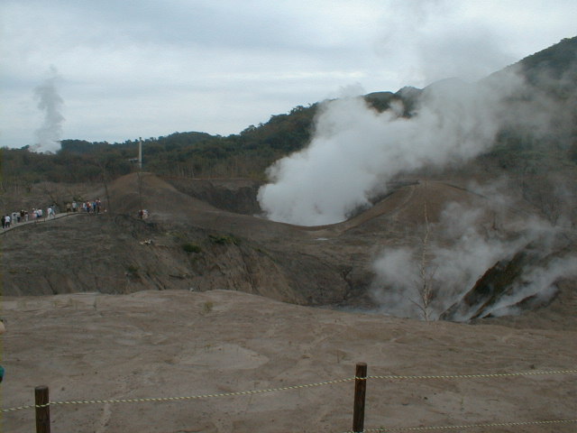 Steam rising from craters on the west side of Usuzan